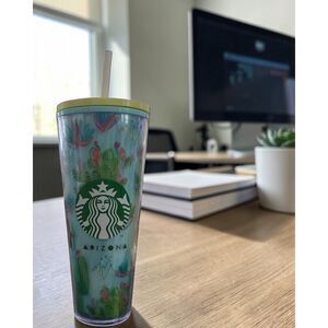 Starbucks Arizona Cactus Venti 24 oz Acrylic Cold Cup Tumbler w/ Straw
